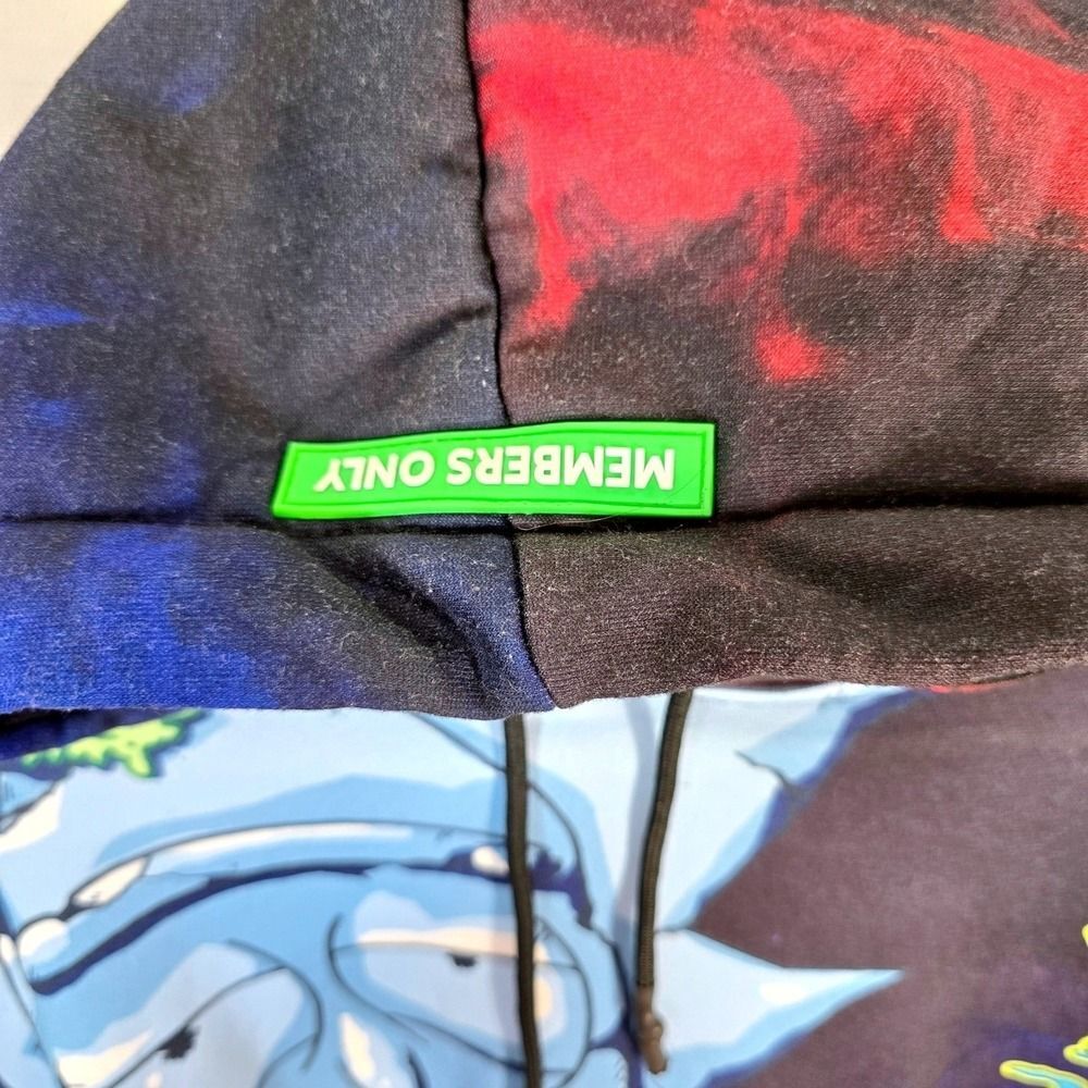 Rick and Morty Members Only Hoodie Mens Small Trippy Galaxy Print Sublimation - Picture 8 of 15